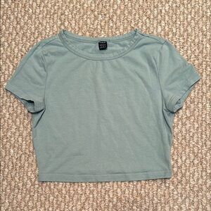 SHEIN Seafoam Fitted Crop T-Shirt